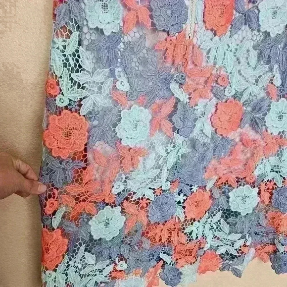 Off The Shoulder Floral Lace Midi Dress - Picture 5 of 10